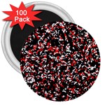 Patterntachesrougeblancnoir75 3  Magnets (100 pack) Front