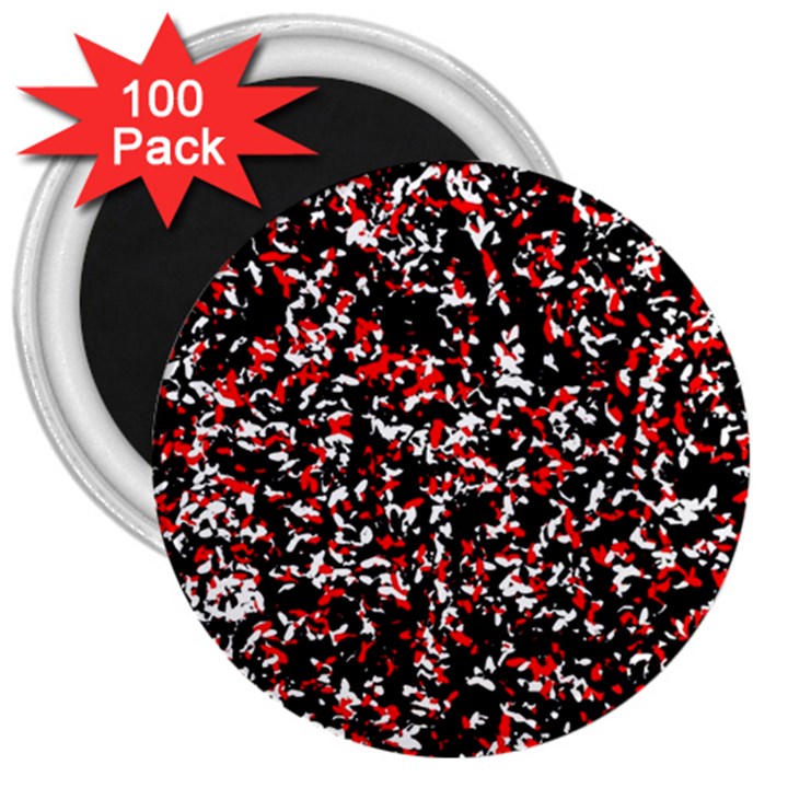 Patterntachesrougeblancnoir75 3  Magnets (100 pack)