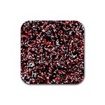 Patterntachesrougeblancnoir75 Rubber Coaster (Square)  Front