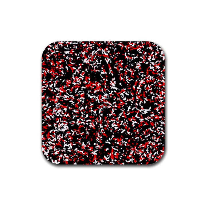 Patterntachesrougeblancnoir75 Rubber Coaster (Square) 