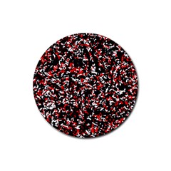 Patterntachesrougeblancnoir75 Rubber Round Coaster (4 Pack) 