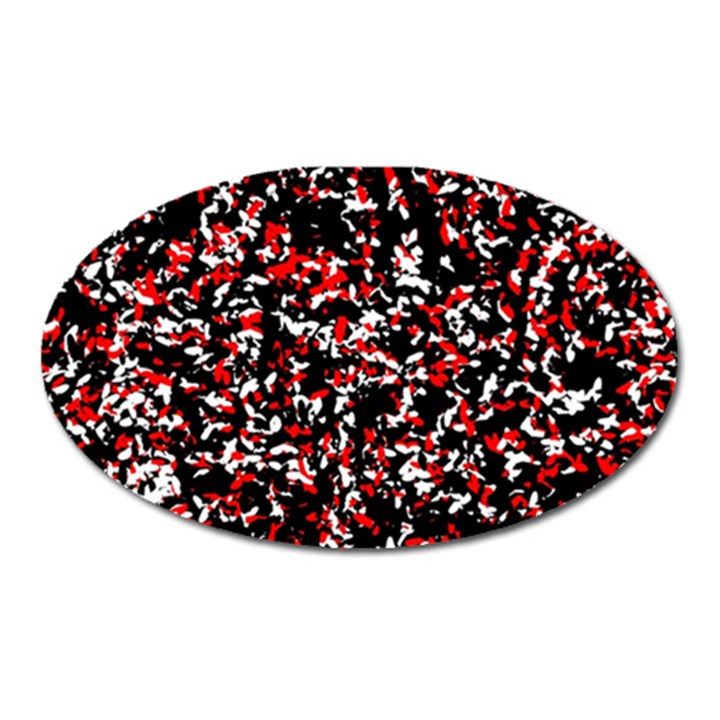 Patterntachesrougeblancnoir75 Oval Magnet