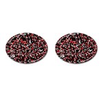 Patterntachesrougeblancnoir75 Cufflinks (Oval) Front(Pair)