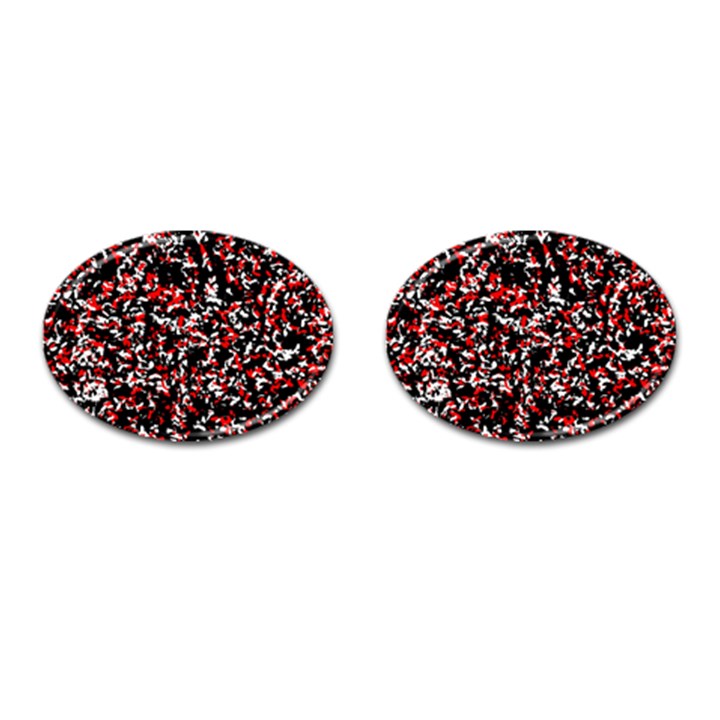 Patterntachesrougeblancnoir75 Cufflinks (Oval)