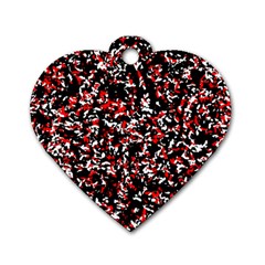 Patterntachesrougeblancnoir75 Dog Tag Heart (two Sides)