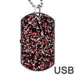 Patterntachesrougeblancnoir75 Dog Tag USB Flash (Two Sides) Back