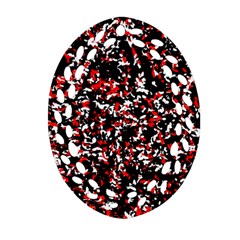 Patterntachesrougeblancnoir75 Oval Filigree Ornament (two Sides)