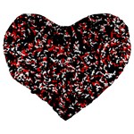 Patterntachesrougeblancnoir75 Large 19  Premium Flano Heart Shape Cushions Back