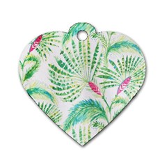  Palm Trees By Traci K Dog Tag Heart (one Side) by tracikcollection