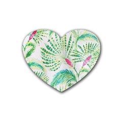  Palm Trees By Traci K Rubber Coaster (heart)  by tracikcollection