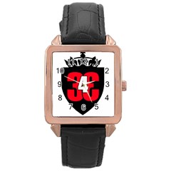 343 Logo Rose Gold Leather Watch 