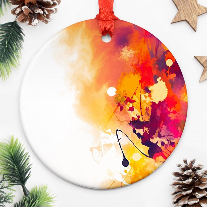 Autumn paint Ornament (Round)