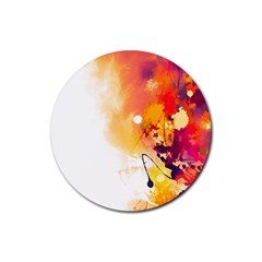 Autumn Paint Rubber Coaster (round)  by goljakoff