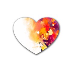 Autumn Paint Heart Coaster (4 Pack)  by goljakoff