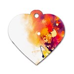 Autumn paint Dog Tag Heart (Two Sides) Front