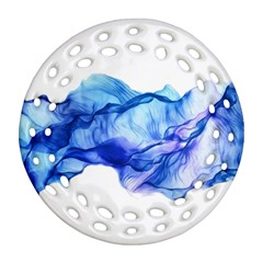 Blue Smoke Round Filigree Ornament (two Sides) by goljakoff