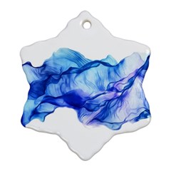 Blue Smoke Snowflake Ornament (two Sides) by goljakoff