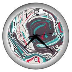 Vector Vivid Marble Pattern 1 Wall Clock (silver) by goljakoff