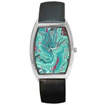 Vector Vivid Marble Pattern 2 Barrel Style Metal Watch Front