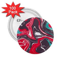 Red Vivid Marble Pattern 3 2 25  Buttons (100 Pack)  by goljakoff