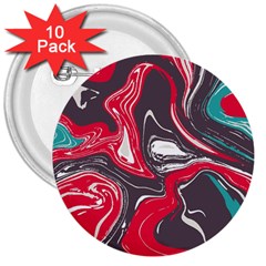 Red Vivid Marble Pattern 3 3  Buttons (10 Pack)  by goljakoff