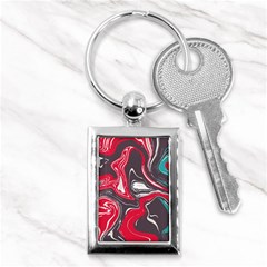 Red Vivid Marble Pattern 3 Key Chain (rectangle) by goljakoff