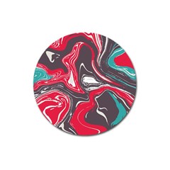 Red Vivid Marble Pattern 3 Magnet 3  (round) by goljakoff