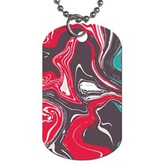 Red Vivid Marble Pattern 3 Dog Tag (two Sides) by goljakoff