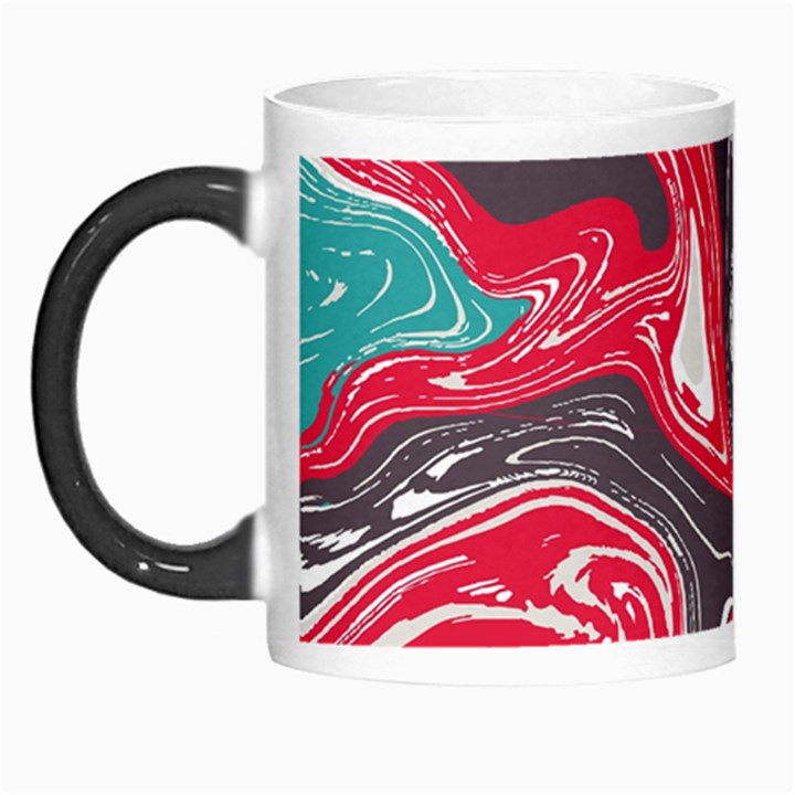 Red Vivid Marble Pattern 3 Morph Mugs