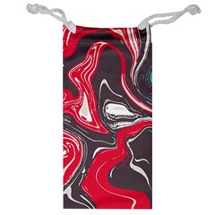 Red Vivid Marble Pattern 3 Jewelry Bag by goljakoff