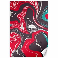 Red Vivid Marble Pattern 3 Canvas 12  X 18  by goljakoff