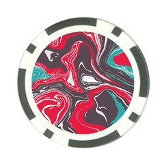 Red Vivid Marble Pattern 3 Poker Chip Card Guard by goljakoff