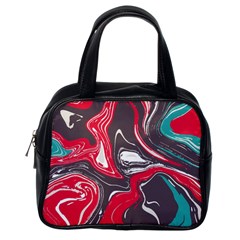 Red Vivid Marble Pattern 3 Classic Handbag (one Side) by goljakoff