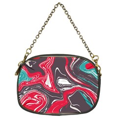 Red Vivid Marble Pattern 3 Chain Purse (one Side) by goljakoff