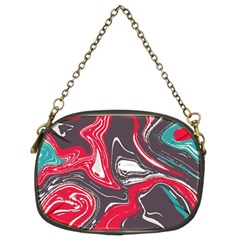 Red Vivid Marble Pattern 3 Chain Purse (two Sides) by goljakoff