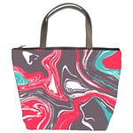 Red Vivid Marble Pattern 3 Bucket Bag Front