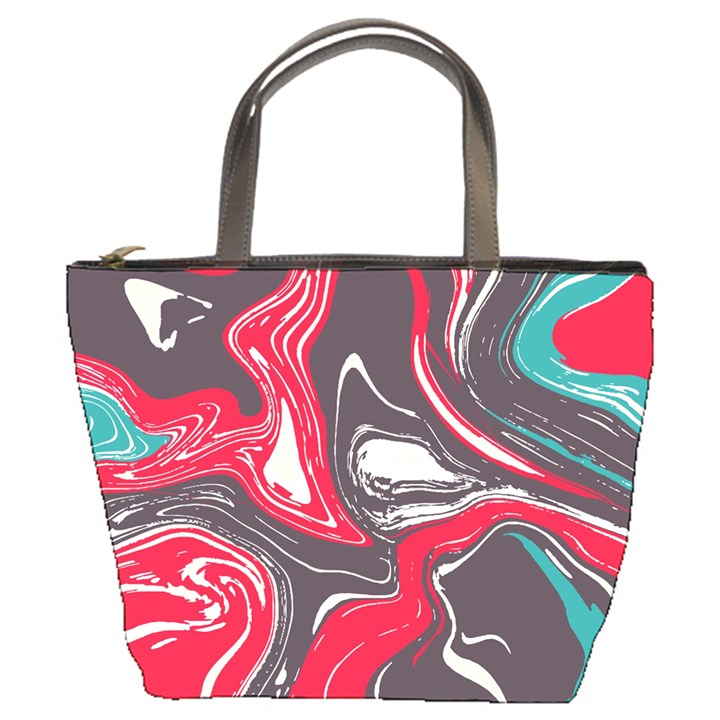 Red Vivid Marble Pattern 3 Bucket Bag