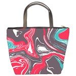 Red Vivid Marble Pattern 3 Bucket Bag Back