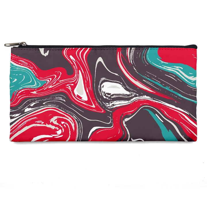 Red Vivid Marble Pattern 3 Pencil Case