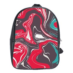 Red Vivid Marble Pattern 3 School Bag (large) by goljakoff