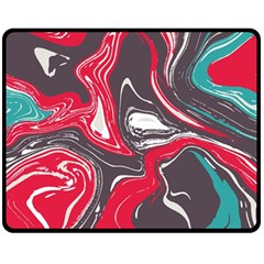 Red Vivid Marble Pattern 3 Fleece Blanket (medium)  by goljakoff