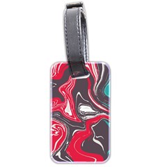 Red Vivid Marble Pattern 3 Luggage Tag (two Sides) by goljakoff