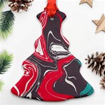 Red Vivid Marble Pattern 3 Ornament (Christmas Tree)  Front