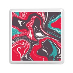 Red Vivid Marble Pattern 3 Memory Card Reader (square) by goljakoff