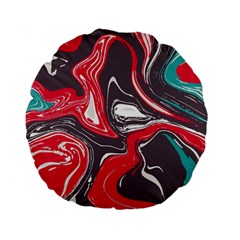 Red Vivid Marble Pattern 3 Standard 15  Premium Round Cushions by goljakoff