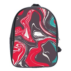 Red Vivid Marble Pattern 3 School Bag (xl) by goljakoff