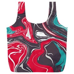 Red Vivid Marble Pattern 3 Full Print Recycle Bag (xxxl) by goljakoff