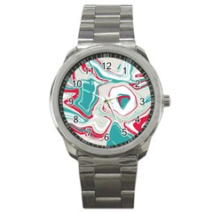 Vector Vivid Marble Pattern 4 Sport Metal Watch by goljakoff