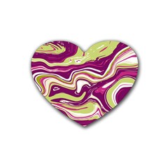 Vector Vivid Marble Pattern 5 Rubber Coaster (heart)  by goljakoff