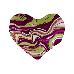 Vector Vivid Marble Pattern 5 Standard 16  Premium Heart Shape Cushions by goljakoff